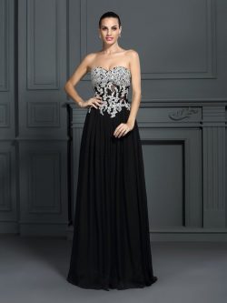 Empire Taille Herz-Ausschnitt Chiffon Anständiges Bodenlanges Ballkleid – MeKleid.de