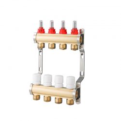 Floor Heating Radiant Brass Manifold With Flow Meter