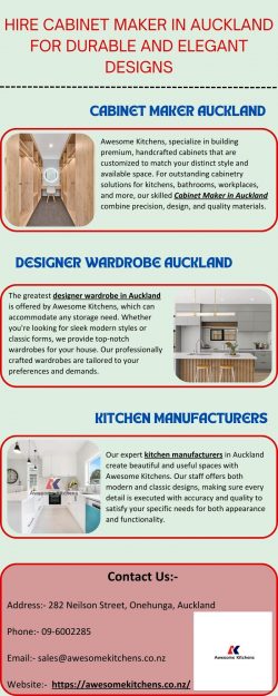 Hire Cabinet Maker In Auckland For Durable And Elegant Designs