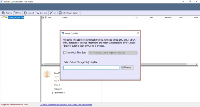 TrustVare OLM to PST Converter Software