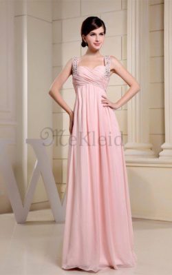 Plissiertes Spaghetti Träger Chiffon Abendkleid mit Empire Taille mit Kristall – MeKleid.de