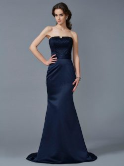 Ärmellos Normale Taille Sweep Zug Anständiges Abendkleid mit Reißverschluss – MeKleid.de