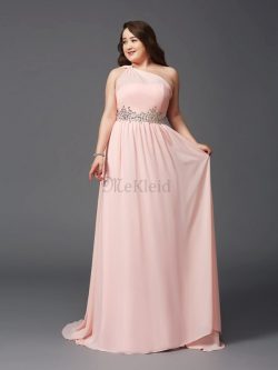 Ärmelloses A Linie Reißverschluss Prinzessin Chiffon Ballkleid – MeKleid.de