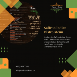 Savor Our Saffron Indian Bistro Menu