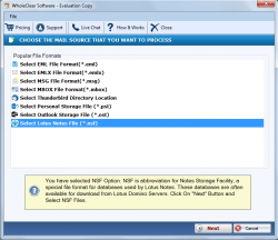 WholeClear NSF to TGZ Converter