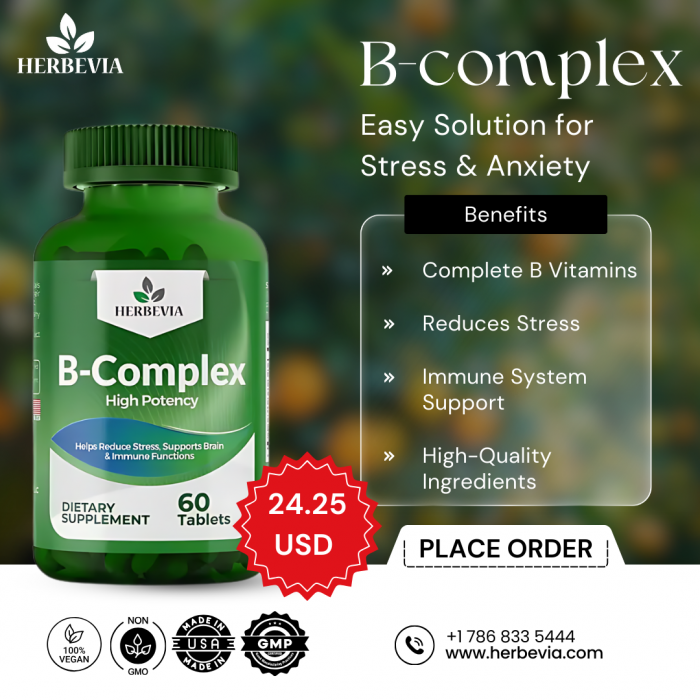 B-complex Supplement for Stress & Anxiety | Herbevia