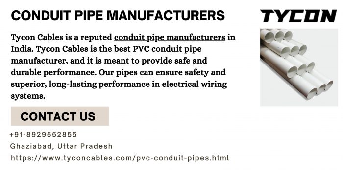 Conduit Pipe Manufacturers In India – Tycon Cables