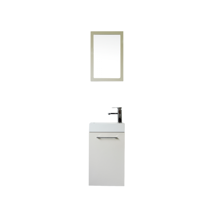 PVC white glossy MDF laminated small bathroom cabinet