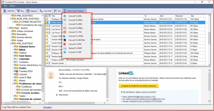 TrustVare PST to EMLX Converter Software