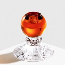 Amber crystal ball candle holder