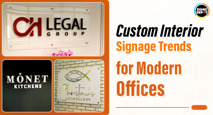 Custom Interior Signage Trends for Modern Offices