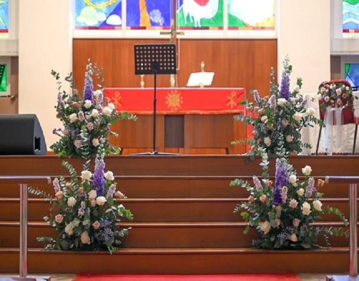 Church pew flowers Singapore