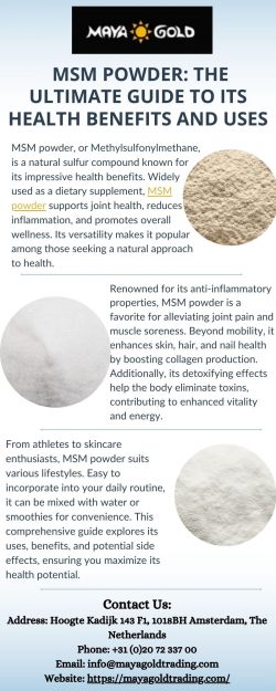 MSM Powder: The Ultimate Guide to Its Health Benefits and Uses