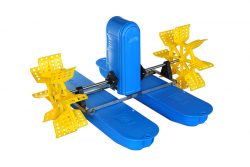 Two-impeller paddle wheel aerator