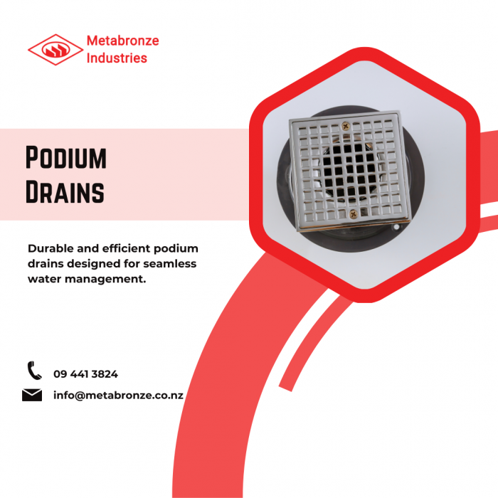 Podium Drains for Different Types of Applications