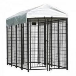 Modern large pet dog house outdoor dog kennel with shade cloth roof