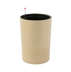 round sandblasted painted flower pot