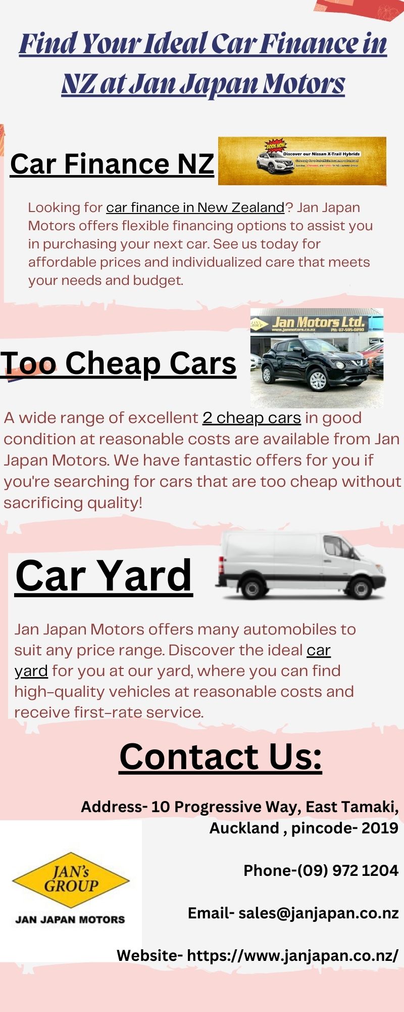 Find Your Ideal Car Finance in NZ at Jan Japan Motors
