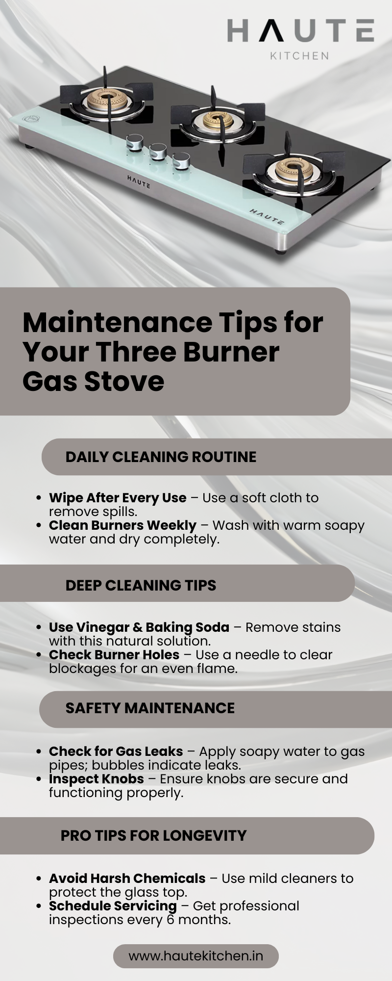 Maintenance Tips for Your Three Burner Gas Stove – Haute Kitchen