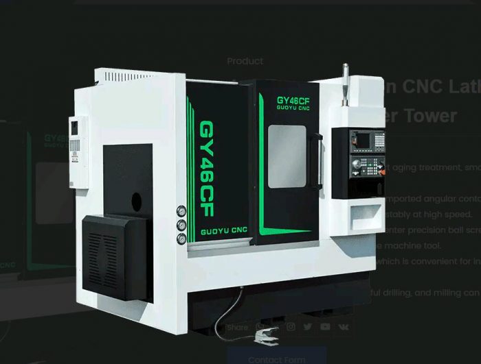 Precision CNC Lathe With Conjoined Oblique Rail Cutter Tower