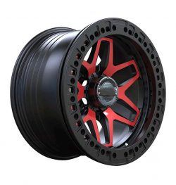 Matt Black Beadlock With Red Machined Face