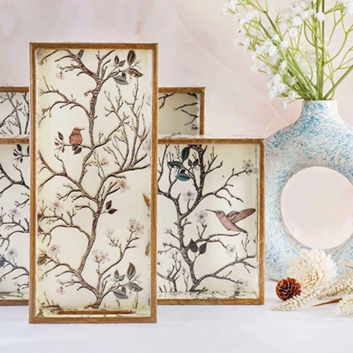 Elegant Nature-Inspired Wooden Trays 🌿✨