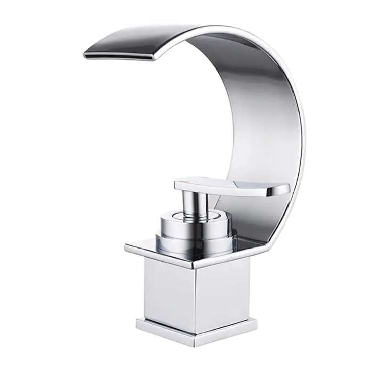 High Arc Waterfall Spout Basin Faucet