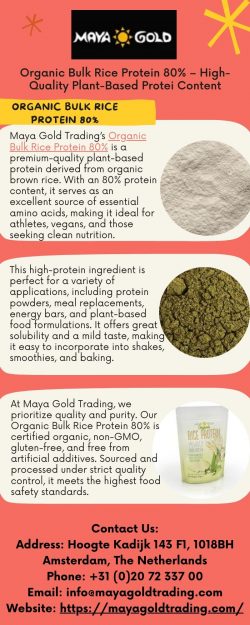 Organic Bulk Rice Protein 80% – High-Quality Plant-Based Protein Content