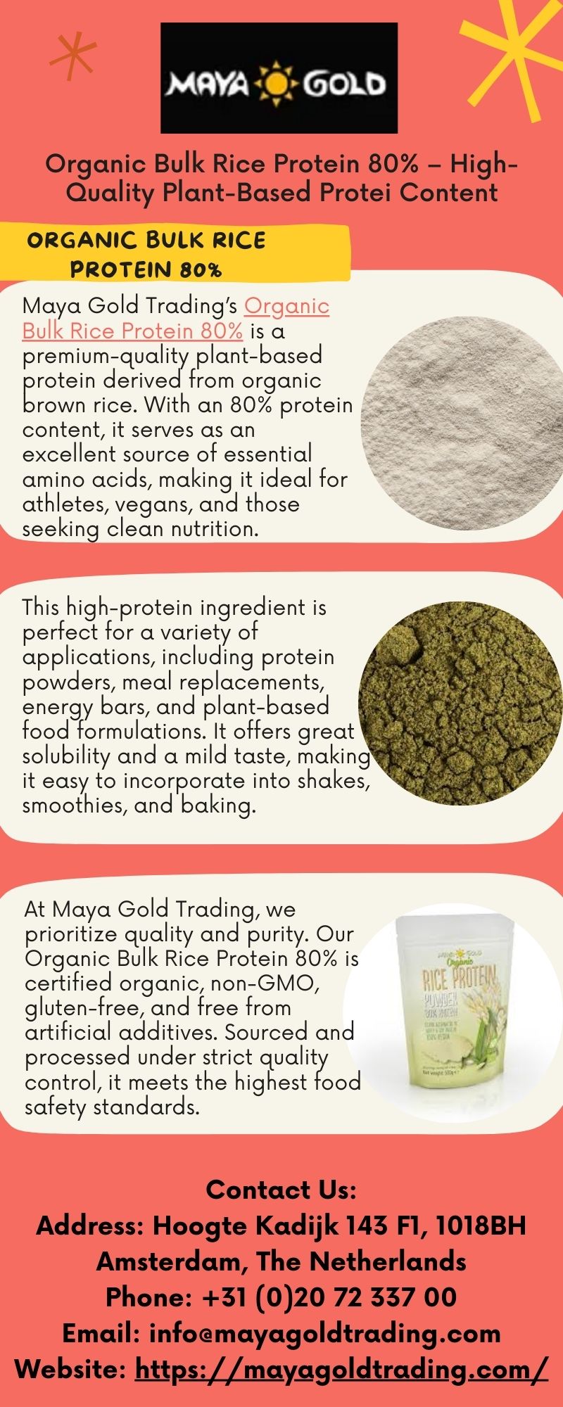 Organic Bulk Rice Protein 80% – High-Quality Plant-Based Protein Content