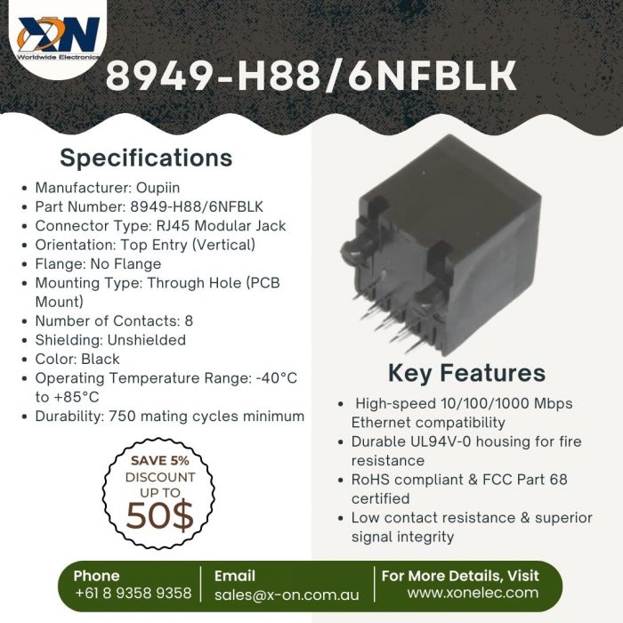 Oupiin 8949-H88/6NFBLK RJ45 Modular Connector – High-Performance Ethernet Solution! ?⚡