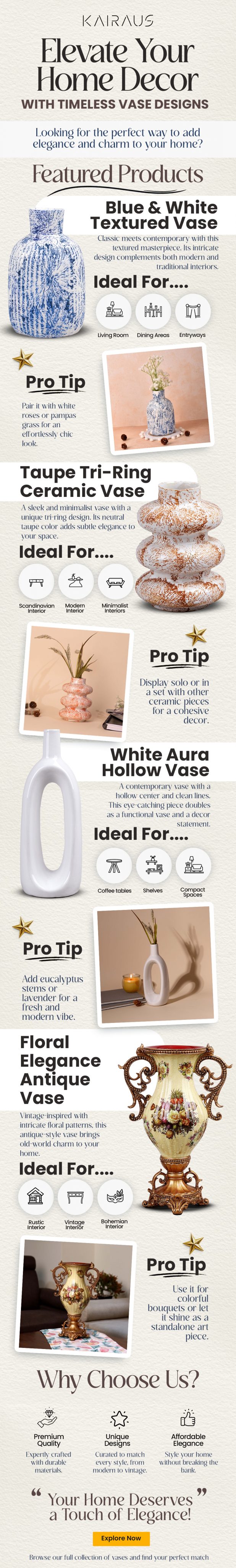White Aura Hollow Vase