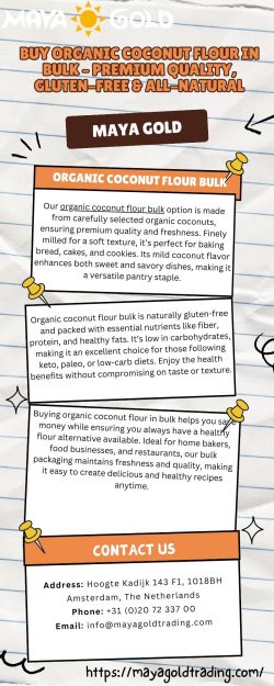 Buy Organic Coconut Flour in Bulk – Premium Quality, Gluten-Free & All-Natural