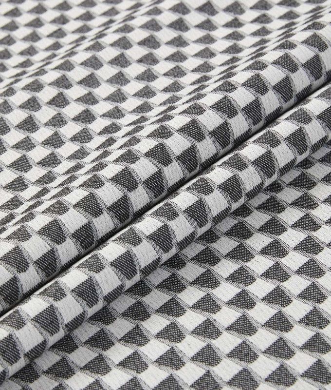 Checkerboard Style Home Light Filtering Jacquard Curtains