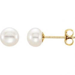 14kt Yellow Gold Pearl Stud Earrings