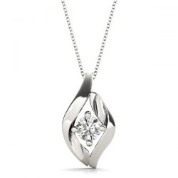 Round Diamond Solitaire Pendant for Women
