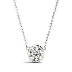 Solitaire Round Diamond Pendant for Women
