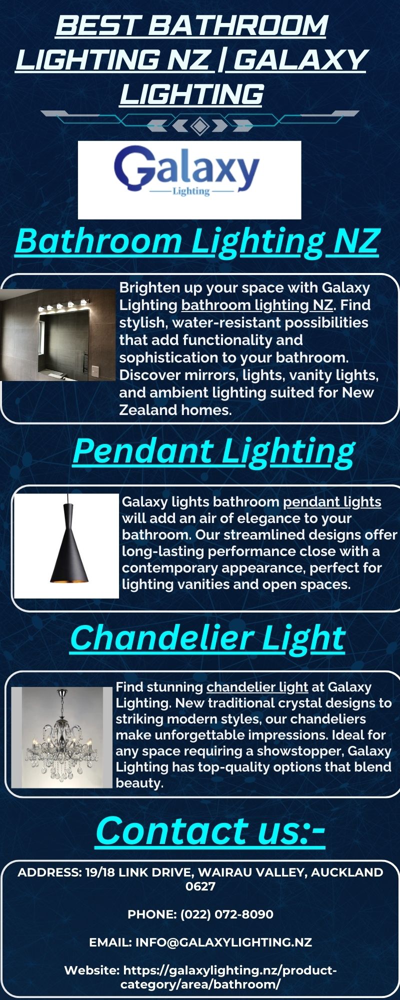 Best Bathroom Lighting NZ | Galaxy Lighting