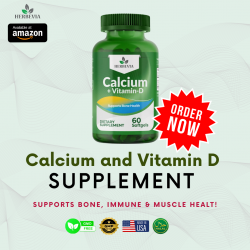 Calcium (1200mg) + Vitamin D3 (1000 IU) Dietary Supplement | Herbevia