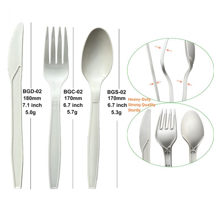 Biodegradable Eco-friendly Cornstarch Cutlery Spoon Fork Knife