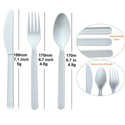 Disposable Eco-friendly Compostable Biodegradable Cutlery Set Fork Spoon Knife