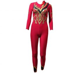 Unleash Your Power in the Swades Sports Red and Black Unitard
