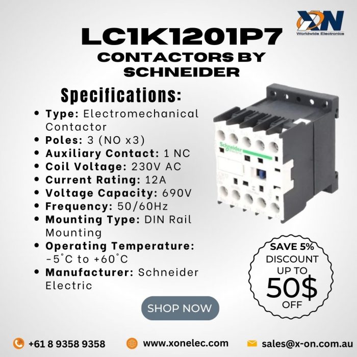 Schneider LC1K1201P7 Contactor – Reliable Motor Control Solution! 🔹