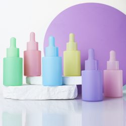 Flat Shoulder Glass Serum Dropper Bottle