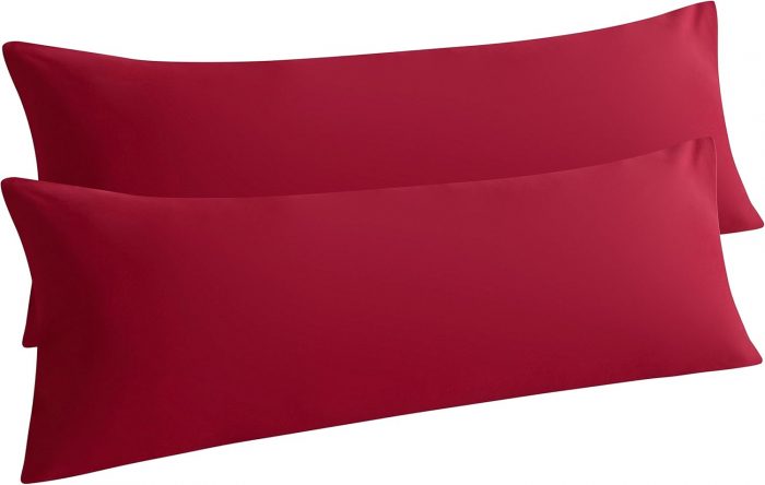 Elegant Comfort with Blush Pink Sheets and Burgundy Pillow Shams