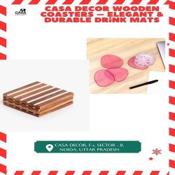 Casa Decor Wooden Coasters – Elegant & Durable Drink Mats