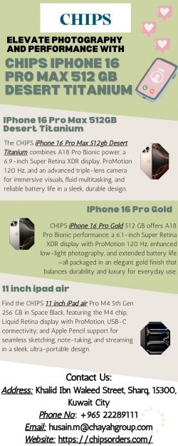 Elevate Photography and Performance with CHIPS iPhone 16 Pro Max 512 GB Desert Titanium