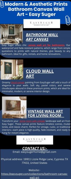 Modern & Aesthetic Prints Bathroom Canvas Wall Art – Easy Suger