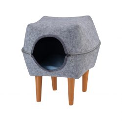 Gray Square Stool Felt Nest for Cat