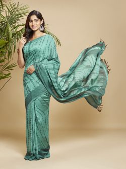 Blue Me Away Blue Mist Liva Jacquard Saree from navyasa