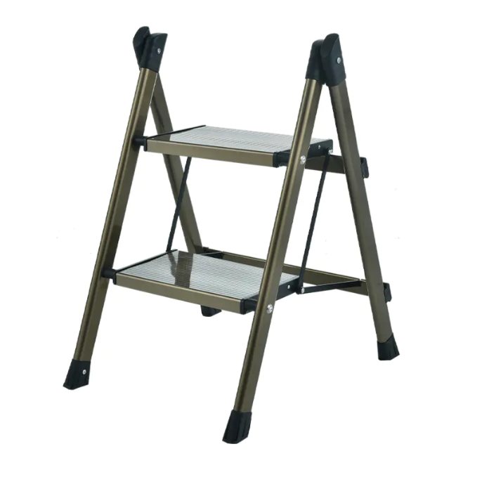 2-Step Aluminum Folding Step Stool with Anti-Slip Pedals